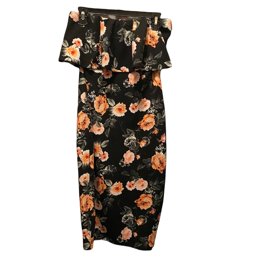 Derek Heart Floral Strapless Dress